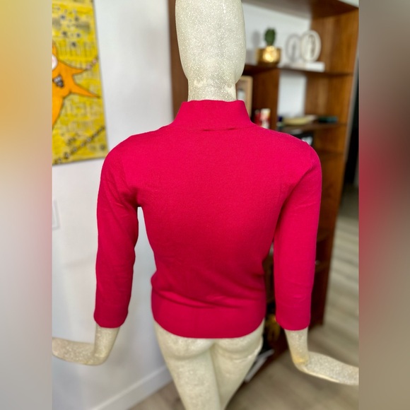 Kate Spade NY Abree Red Raspberry Cashmere Blend Sweater w/ Bow. Size Small - Picture 6 of 12